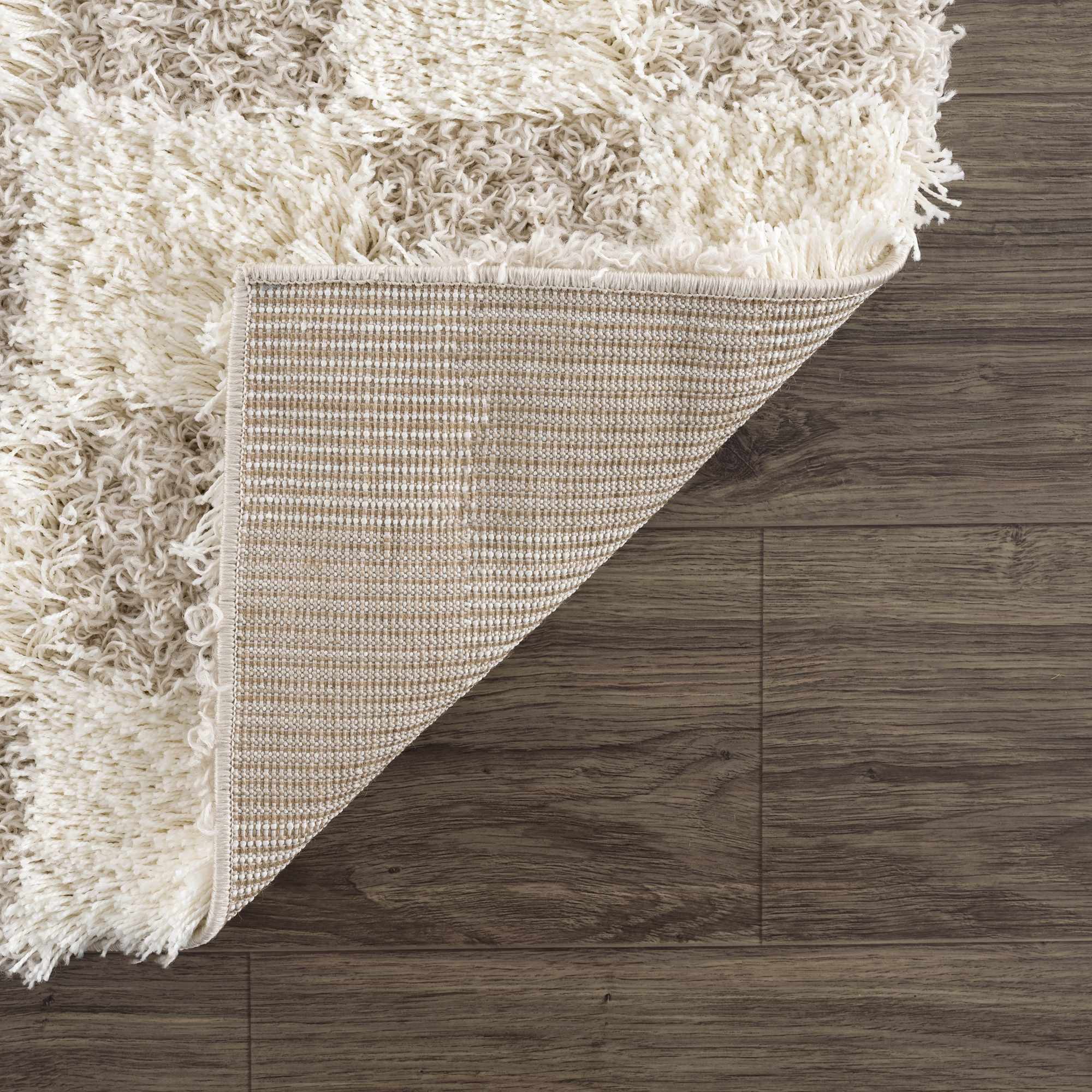 Atira Light Brown Checkered Area Rug | Plush Geometric Rug – Boutique Rugs