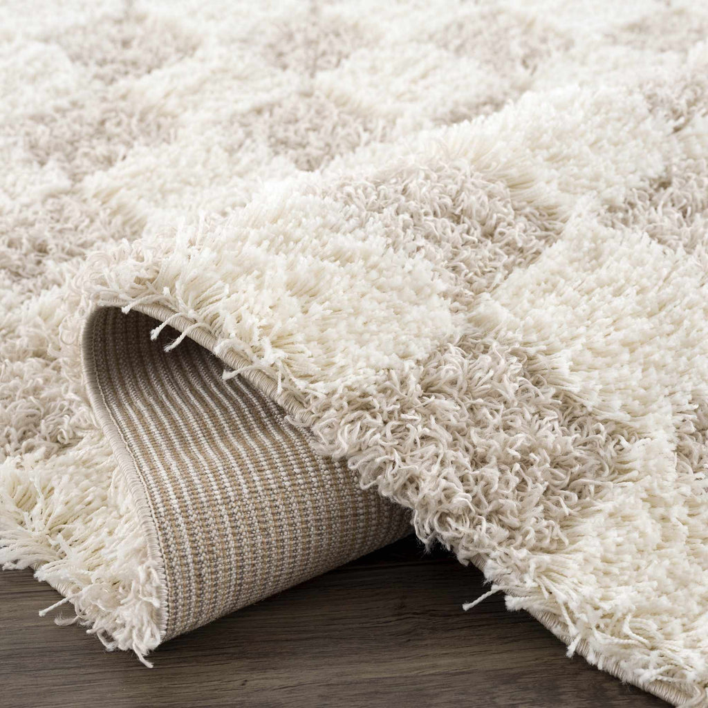 Atira Light Brown Checkered Area Rug | Plush Geometric Rug – Boutique Rugs