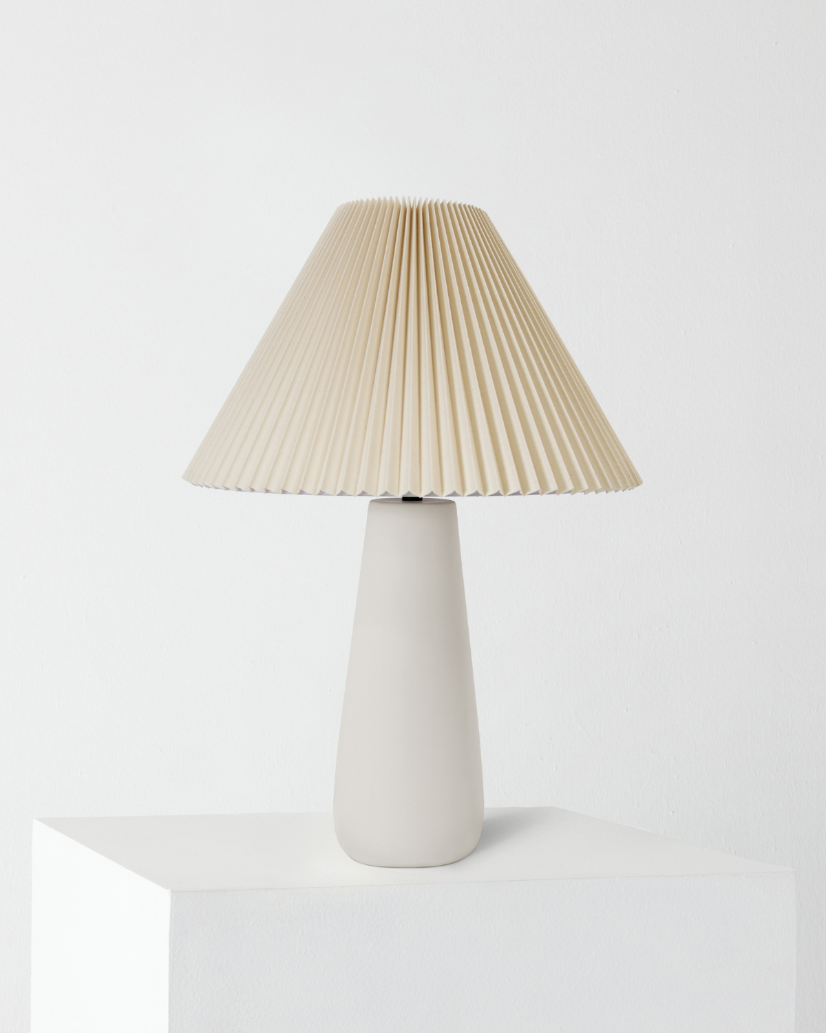 Gwen Table Lamp | Linen Pleated Shade & Ceramic Base