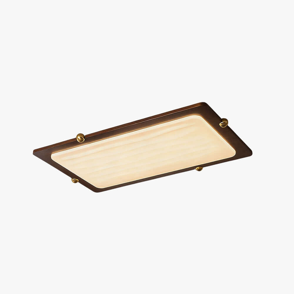 Wevre Rectangle Ceiling Light | Large Acrylic & Wood Flush Mount LED