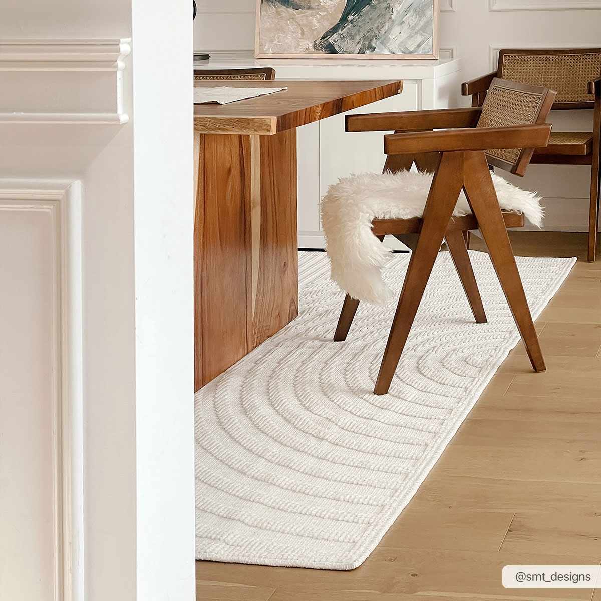 Deron White Washable Area Rug | Machine Washable 3D Textured Rug – Boutique Rugs