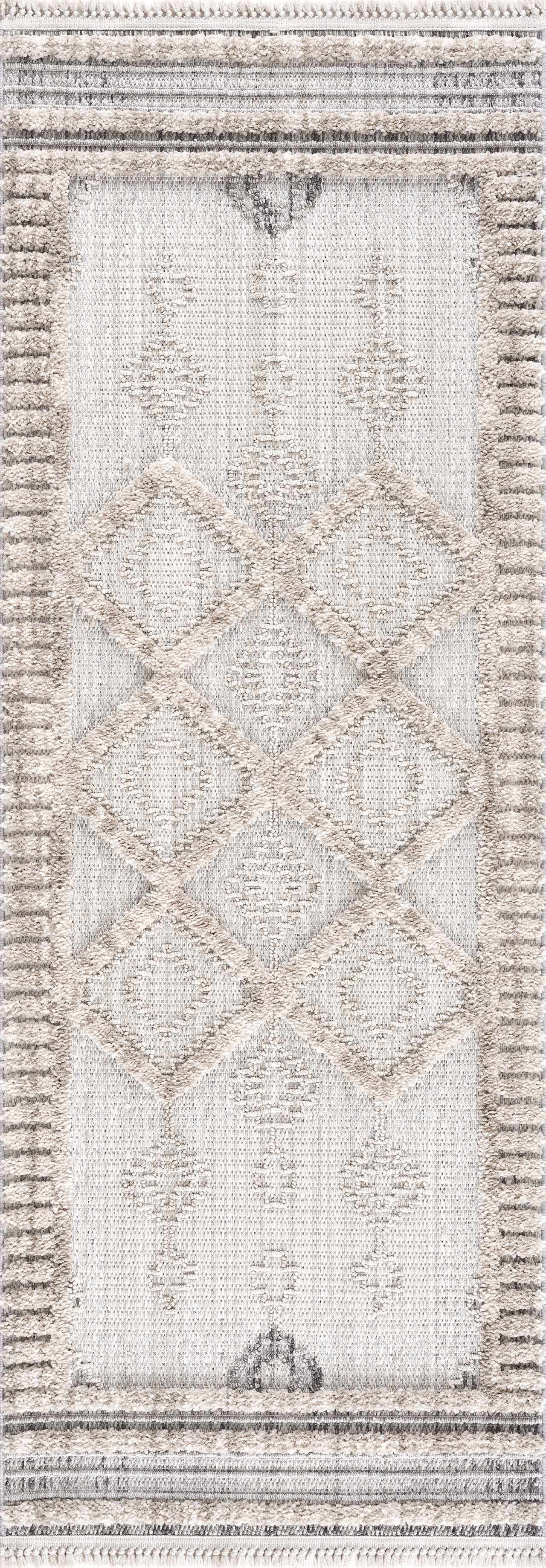 Amaga High-Low Area Rug | Diamond Pattern Design