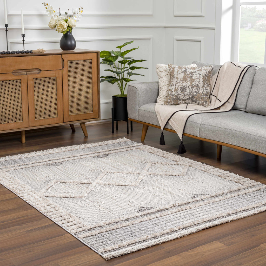 Amaga High-Low Area Rug | Diamond Pattern Design