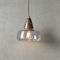 Zevoni Glass & Wood Pendant Light | Single or 3-Light Cluster Lamp