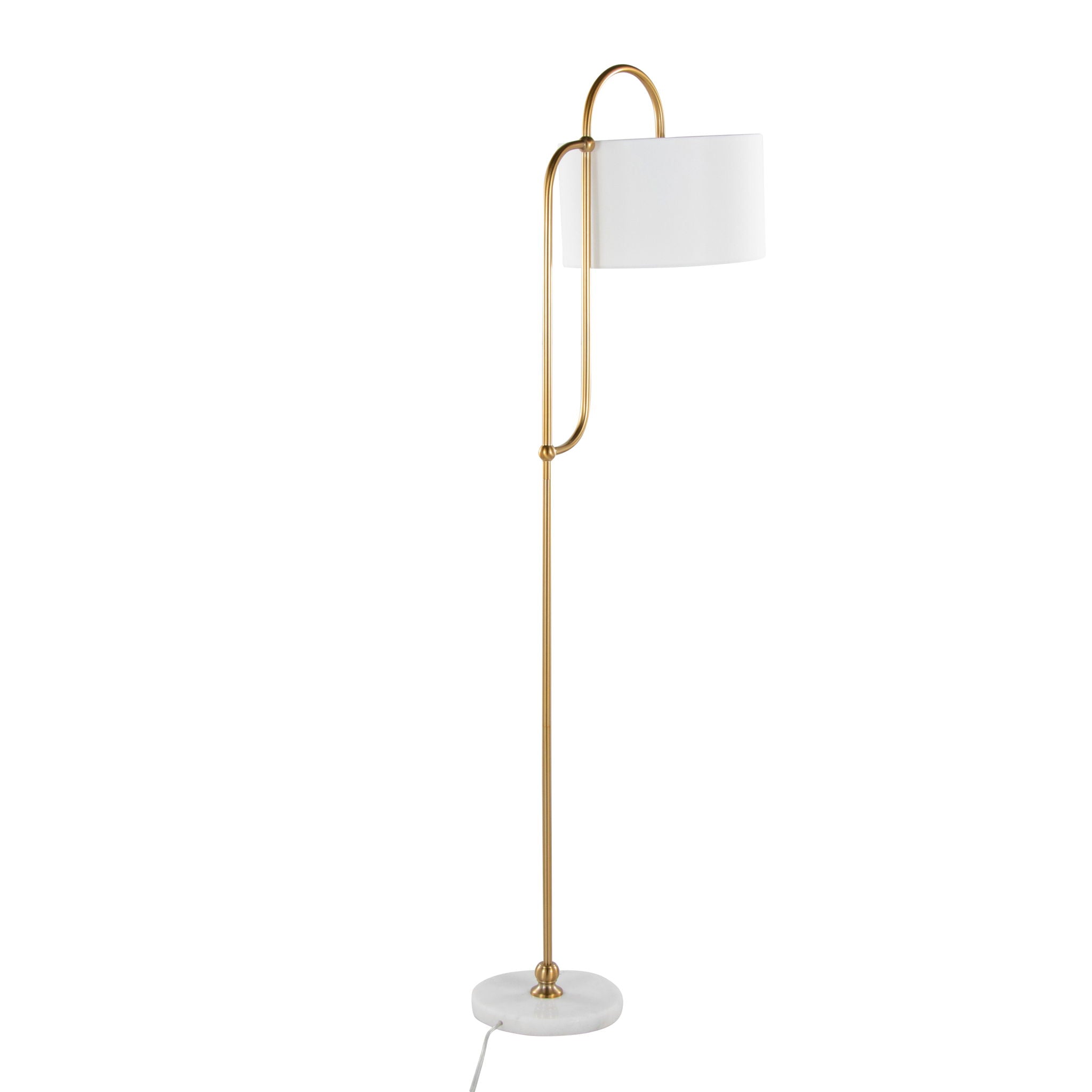 Leslie Art Deco Floor Lamp | Curved Metal Glam Floor Lamp