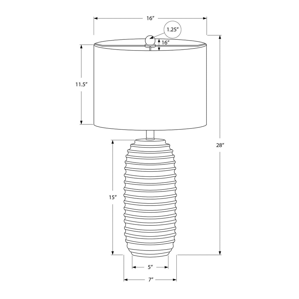 Beehive Resin Table Lamp | Ridged Cream Resin Transitional Table Lamp