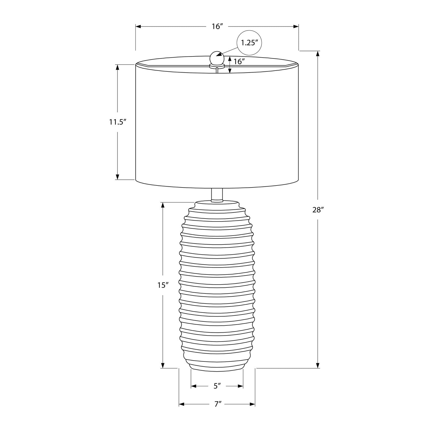 Beehive Resin Table Lamp | Ridged Cream Resin Transitional Table Lamp