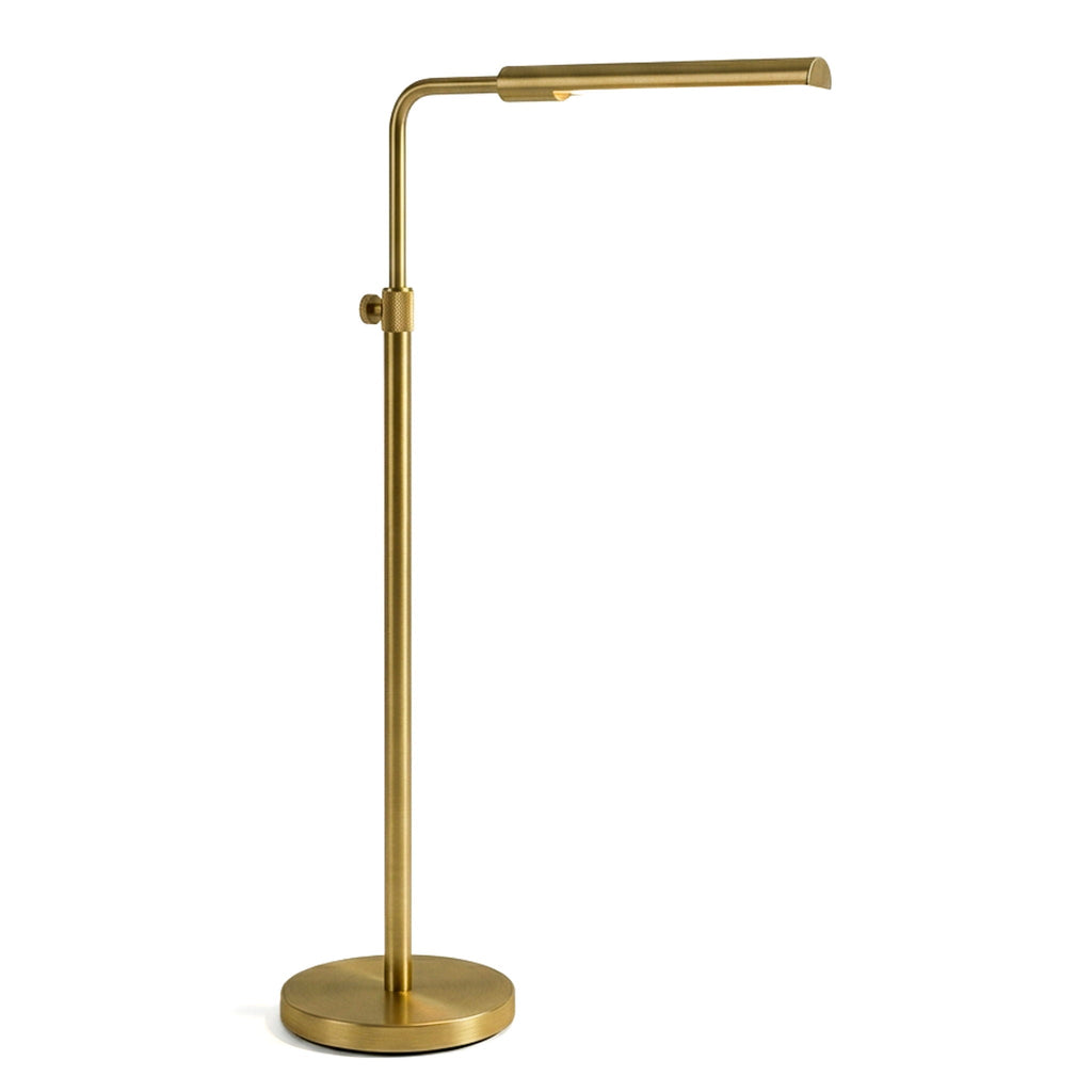 Verve Adjustable Floor Lamp | Brassed Gold Round Base Contemporary Floor Lamp