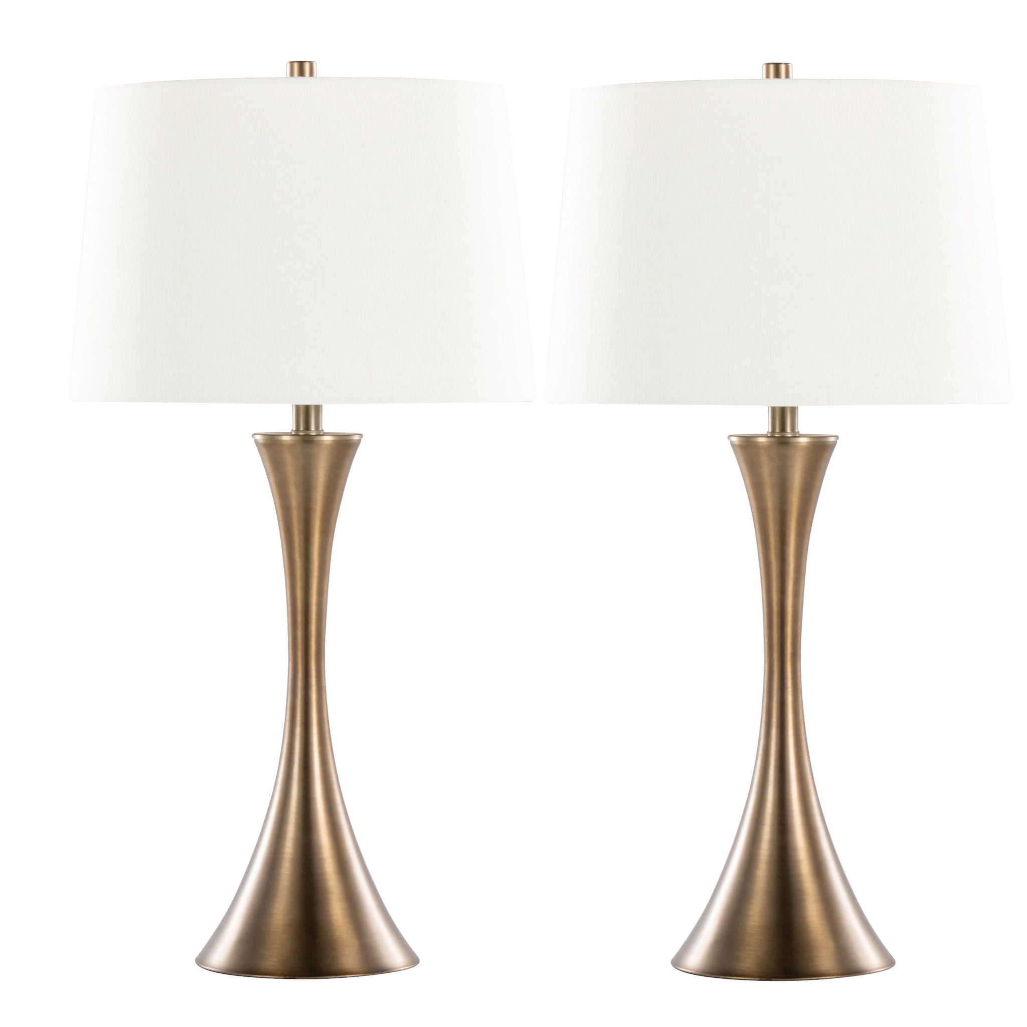 Lenuxe Elegant Table Lamp Set | Hourglass Table Lamp Set of 2