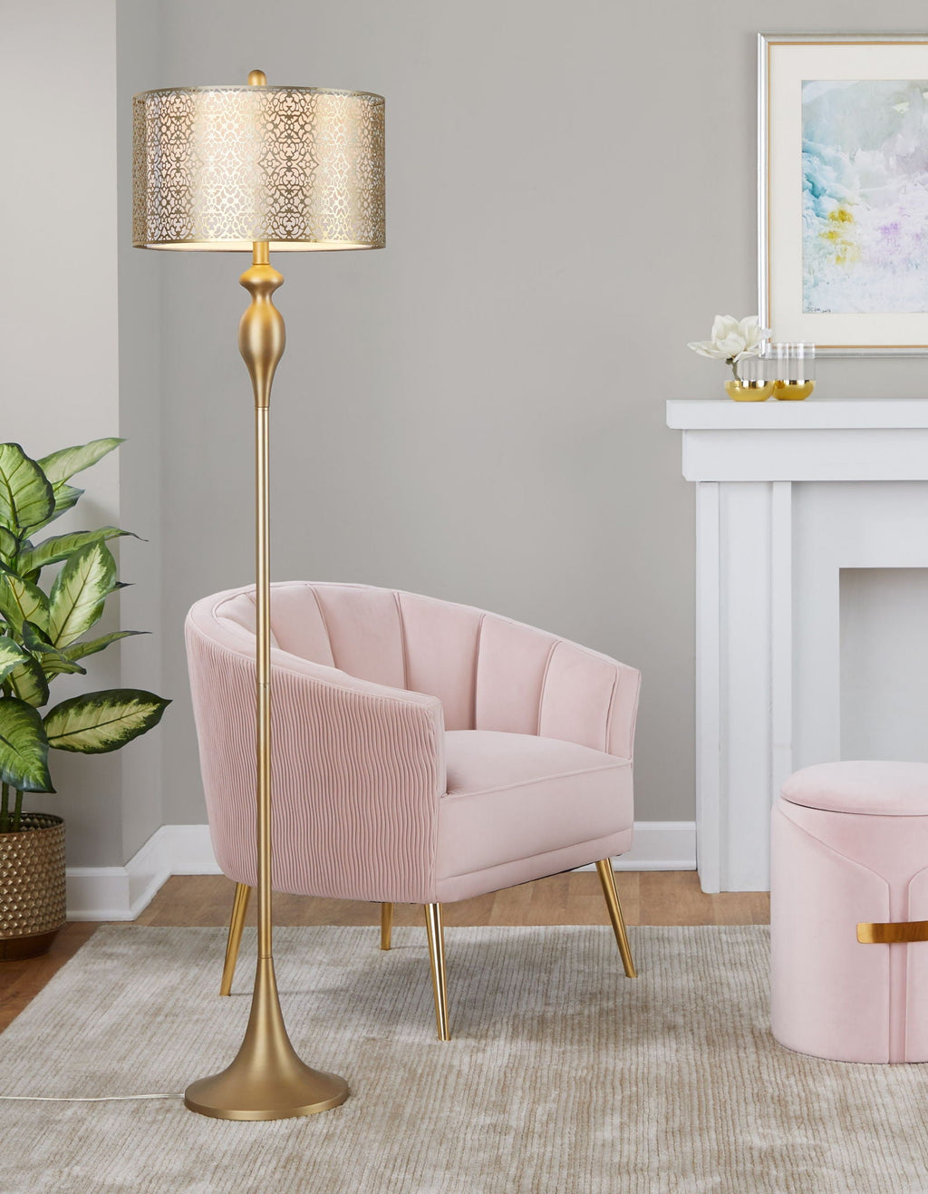 Ashland Laser Cut Floor Lamp | Contemporary Glam Decorative Floor Lamp