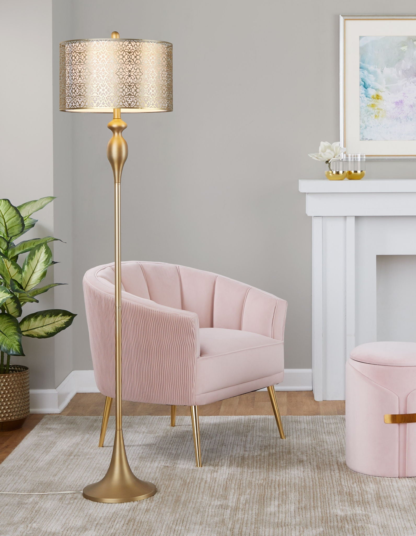 Ashland Laser Cut Floor Lamp | Contemporary Glam Decorative Floor Lamp