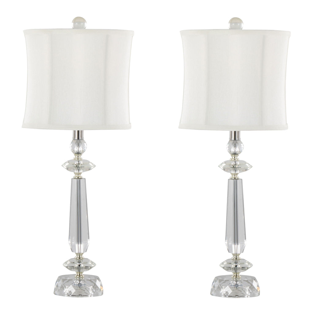 Karat Crystal Table Lamp Set | Faceted Crystal Table Lamp Set of 2