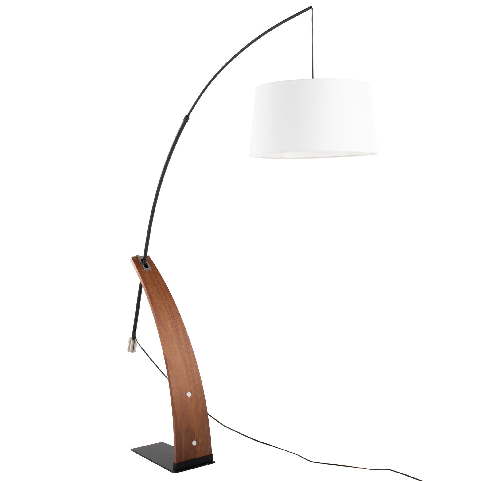 Robyn Mid-Century Floor Lamp | Arched Metal & Wood Accent Floor Lamp