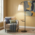 Seoul Floor Lamp with Table Base | Contemporary Floor Lamp with Integrated Side Table