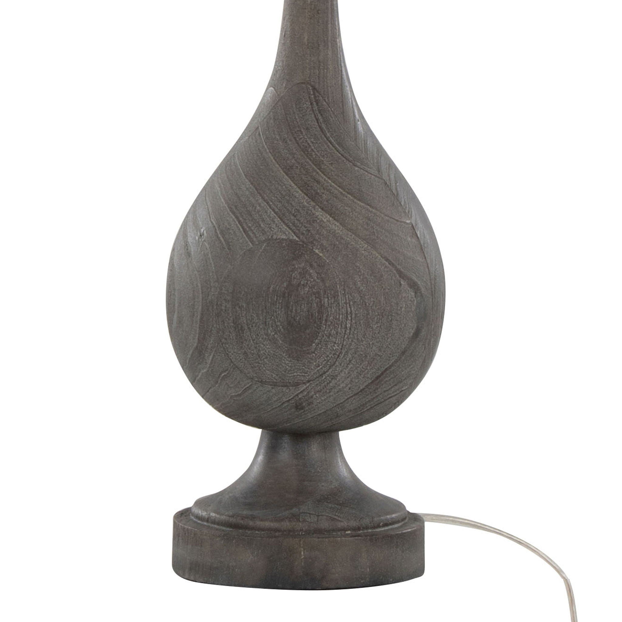 Cipolla Farmhouse Table Lamp Set | Faux Wood Teardrop Table Lamp Set of 2