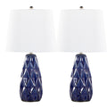 Hex Ceramic Accent Table Lamp Set | Textured Ceramic Accent Table Lamp Set of 2