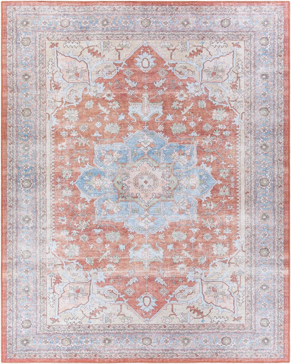 Bagamanoc Brown Medallion Washable Area Rug | Persian & Turkish-Inspired Design – Hauteloom
