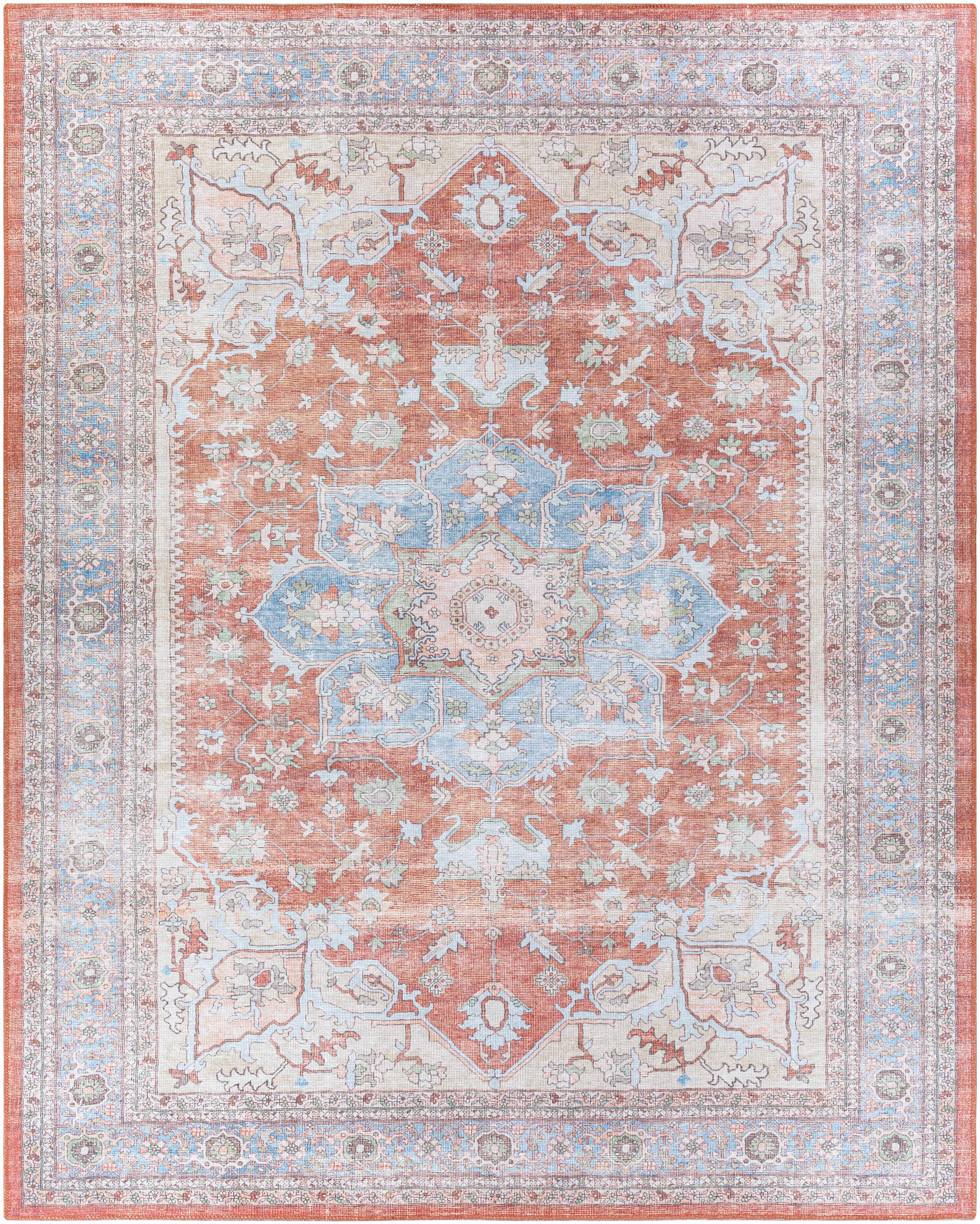 Bagamanoc Brown Medallion Washable Area Rug | Persian & Turkish-Inspired Design – Hauteloom