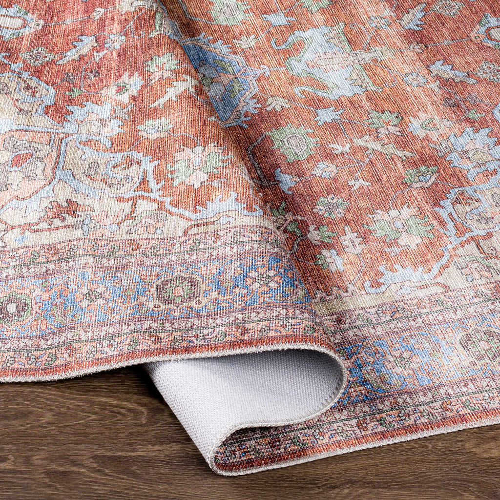 Bagamanoc Brown Medallion Washable Area Rug | Persian & Turkish-Inspired Design – Hauteloom