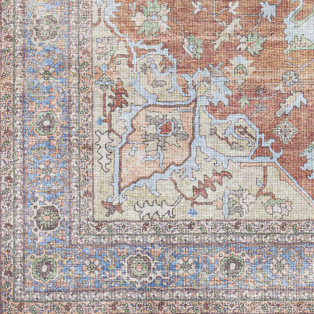 Bagamanoc Brown Medallion Washable Area Rug | Persian & Turkish-Inspired Design – Hauteloom