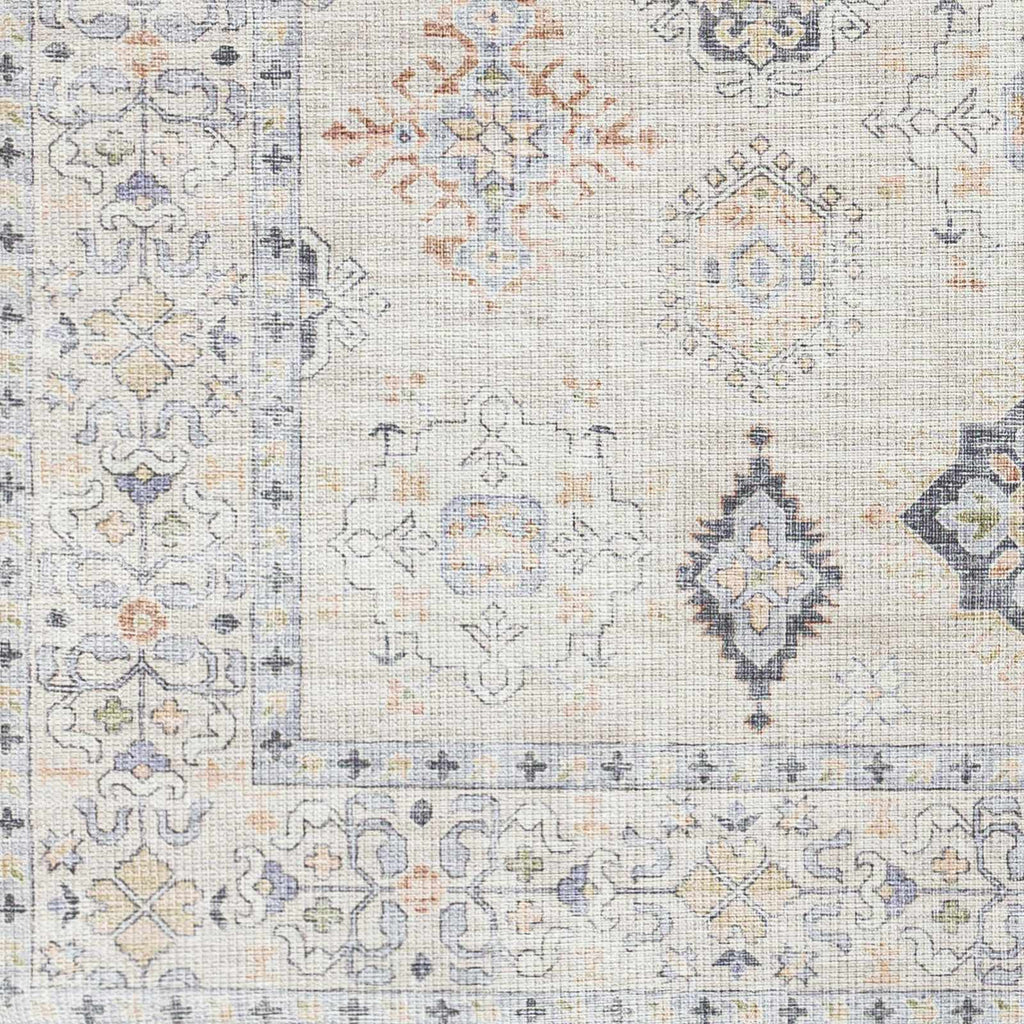 Beckett Beige Vintage Washable Area Rug | Aztec-Inspired Design