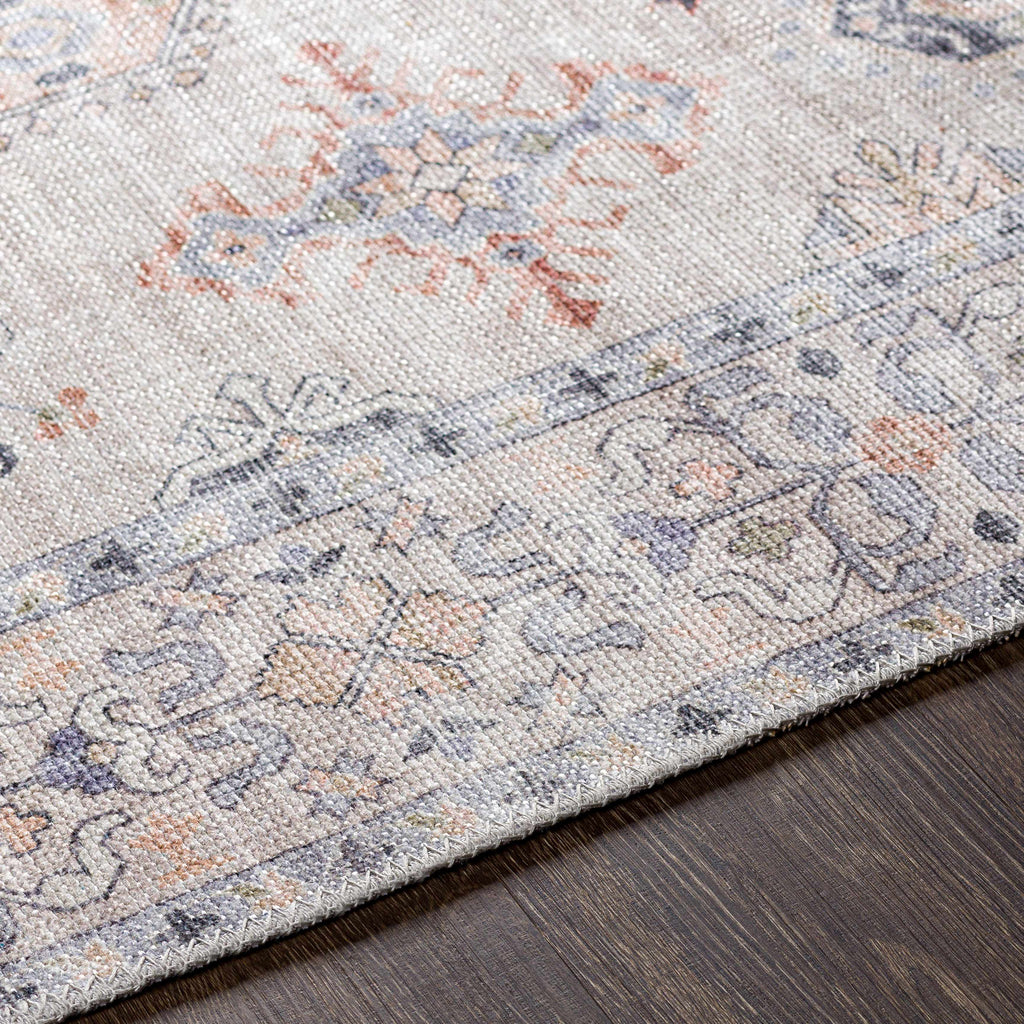 Beckett Beige Vintage Washable Area Rug | Aztec-Inspired Design