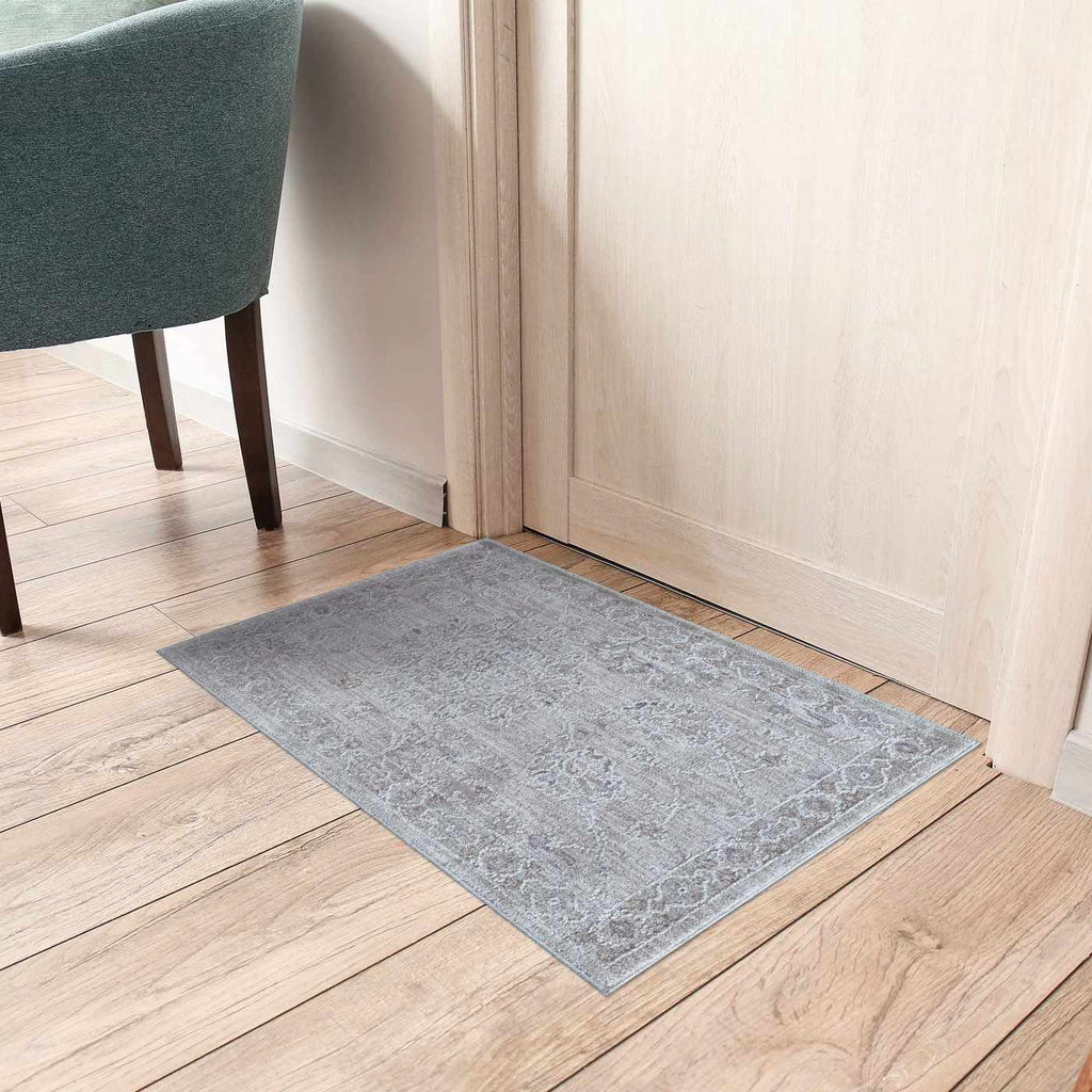 Albuquerque Distressed Area Rug | Beige, Gray & Blue Tones