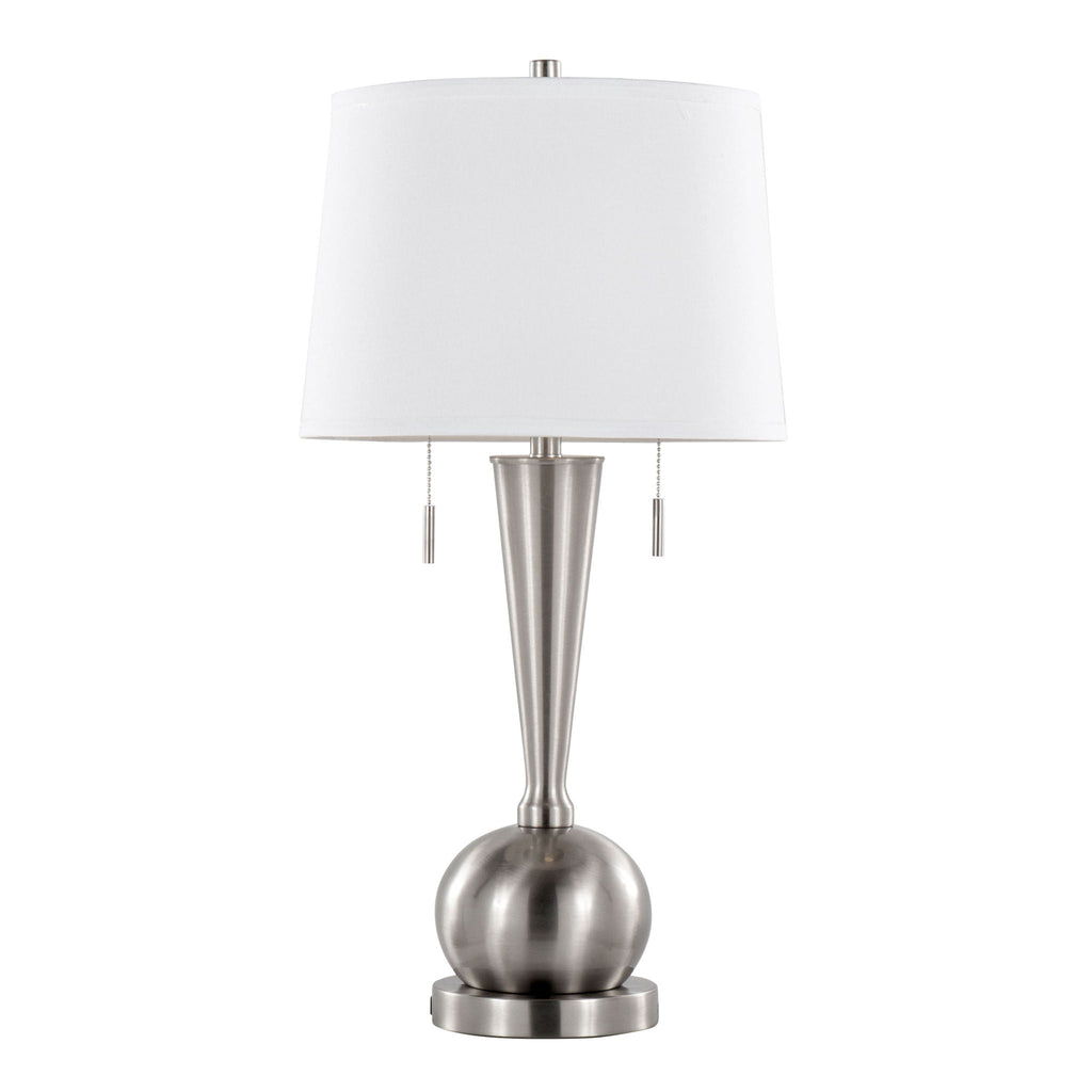 Jules USB Table Lamp Set | Tapered Cylinder Table Lamp Set with USB, Set of 2