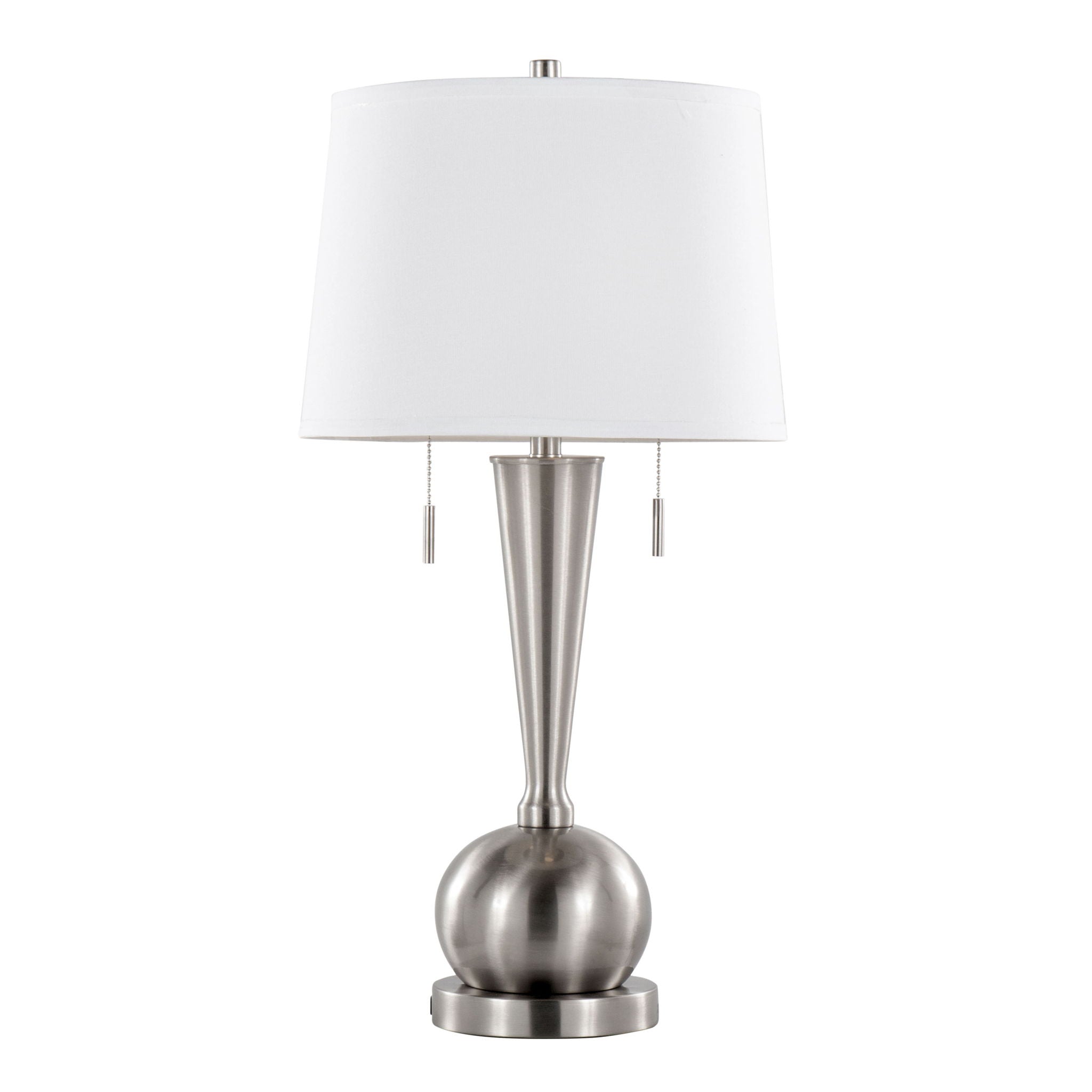 Jules USB Table Lamp Set | Tapered Cylinder Table Lamp Set with USB, Set of 2