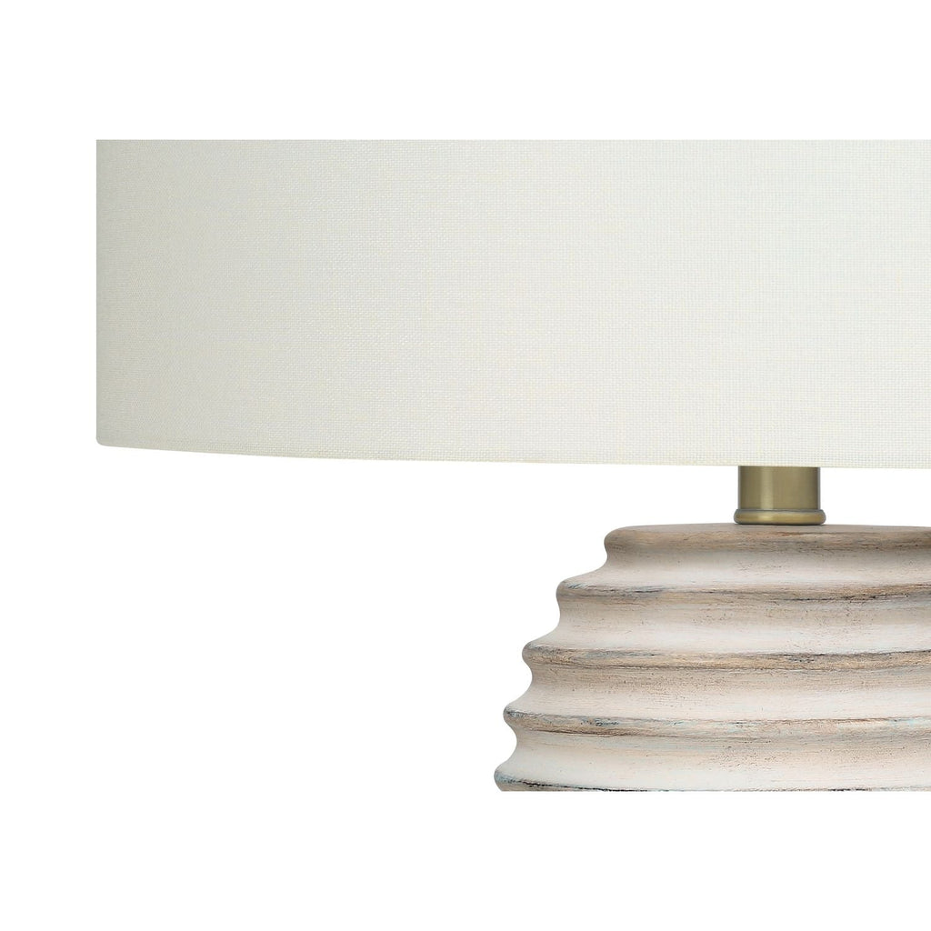 Beehive Resin Table Lamp | Ridged Cream Resin Transitional Table Lamp