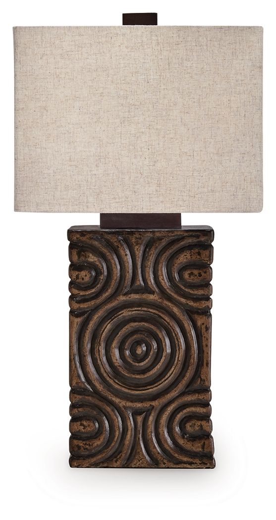 Heathbury Paper Table Lamp | Geometric Circle Pattern Paper Shade Table Lamp