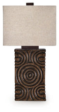 Heathbury Paper Table Lamp | Geometric Circle Pattern Paper Shade Table Lamp