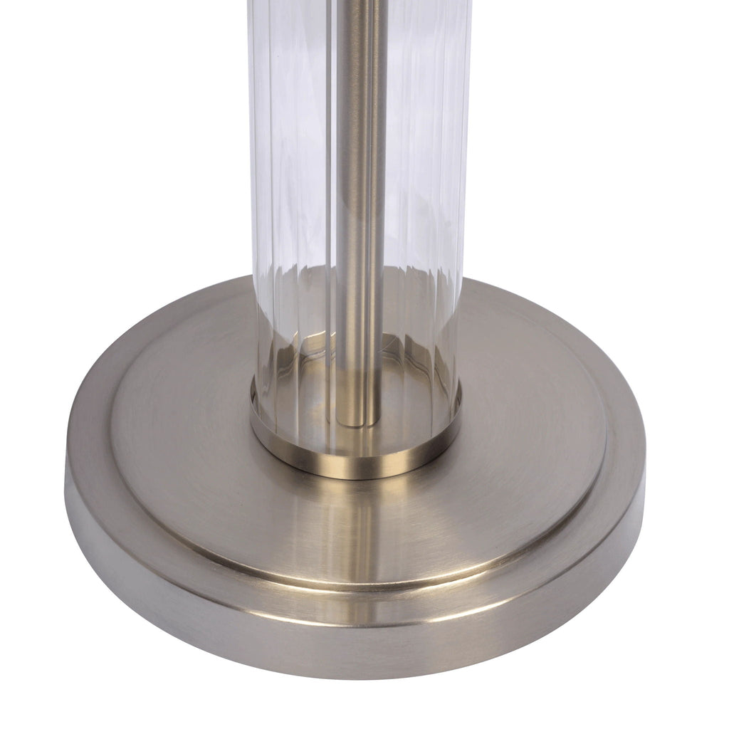 Echo Clear Glass Table Lamp | Clear Glass & Brushed Nickel Contemporary Table Lamp