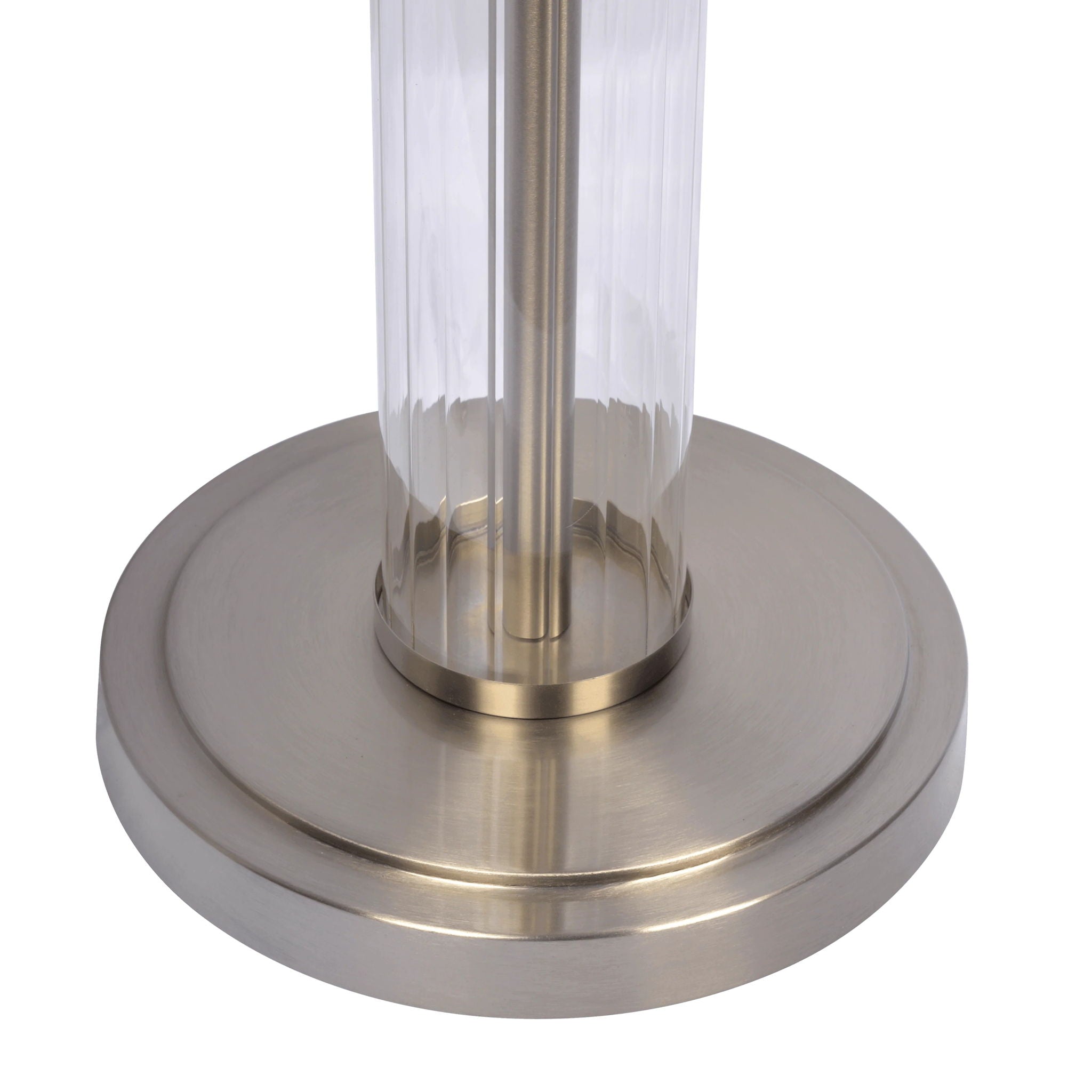 Echo Clear Glass Table Lamp | Clear Glass & Brushed Nickel Contemporary Table Lamp