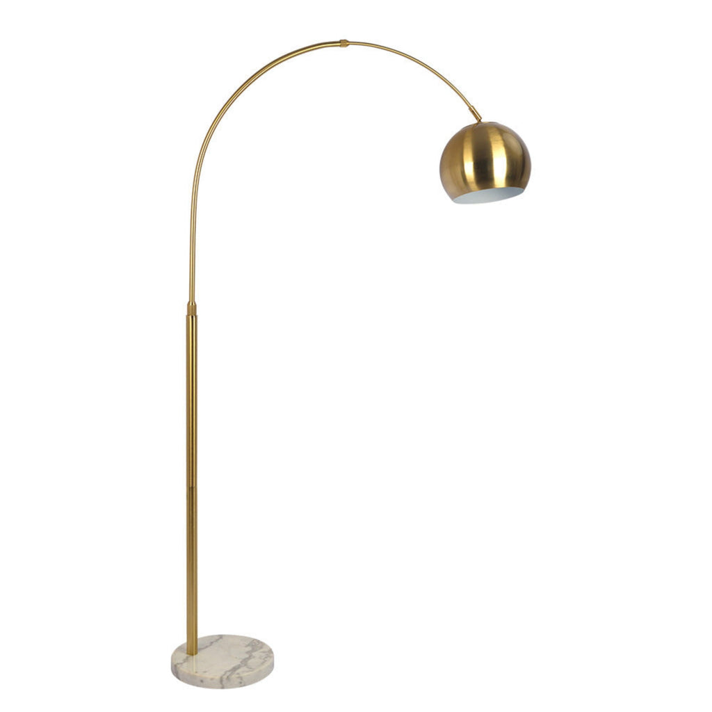 Oasis Long Arm Floor Lamp | Adjustable Brass Arm & Marble Base Floor Lamp