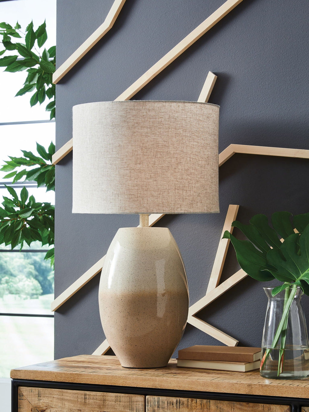 Linas Metal Table Lamp | Cream Shapely Metal Casual Contemporary Table Lamp