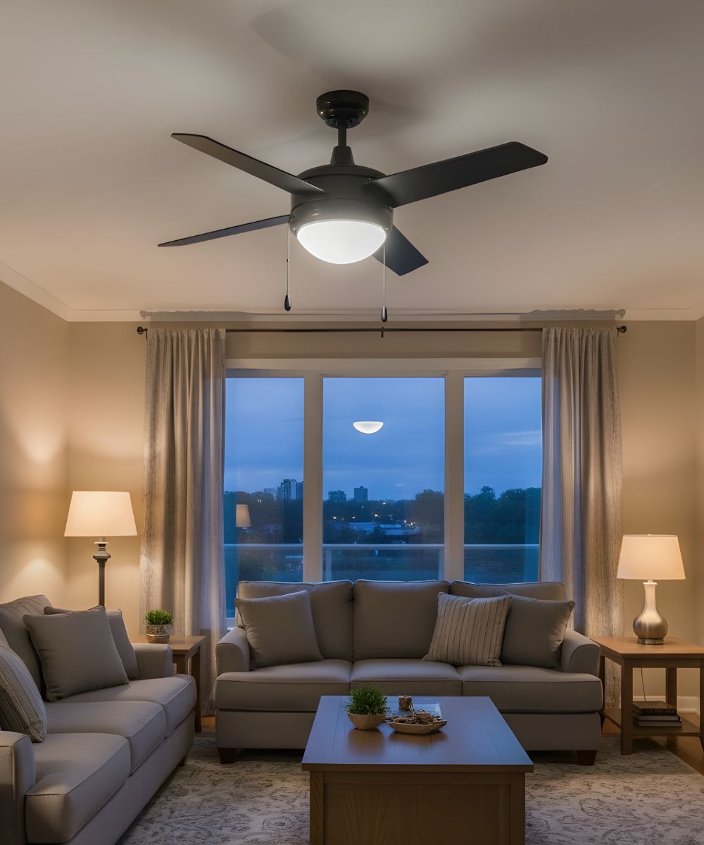 52" Europa IV 4-Blade Ceiling Fan Light