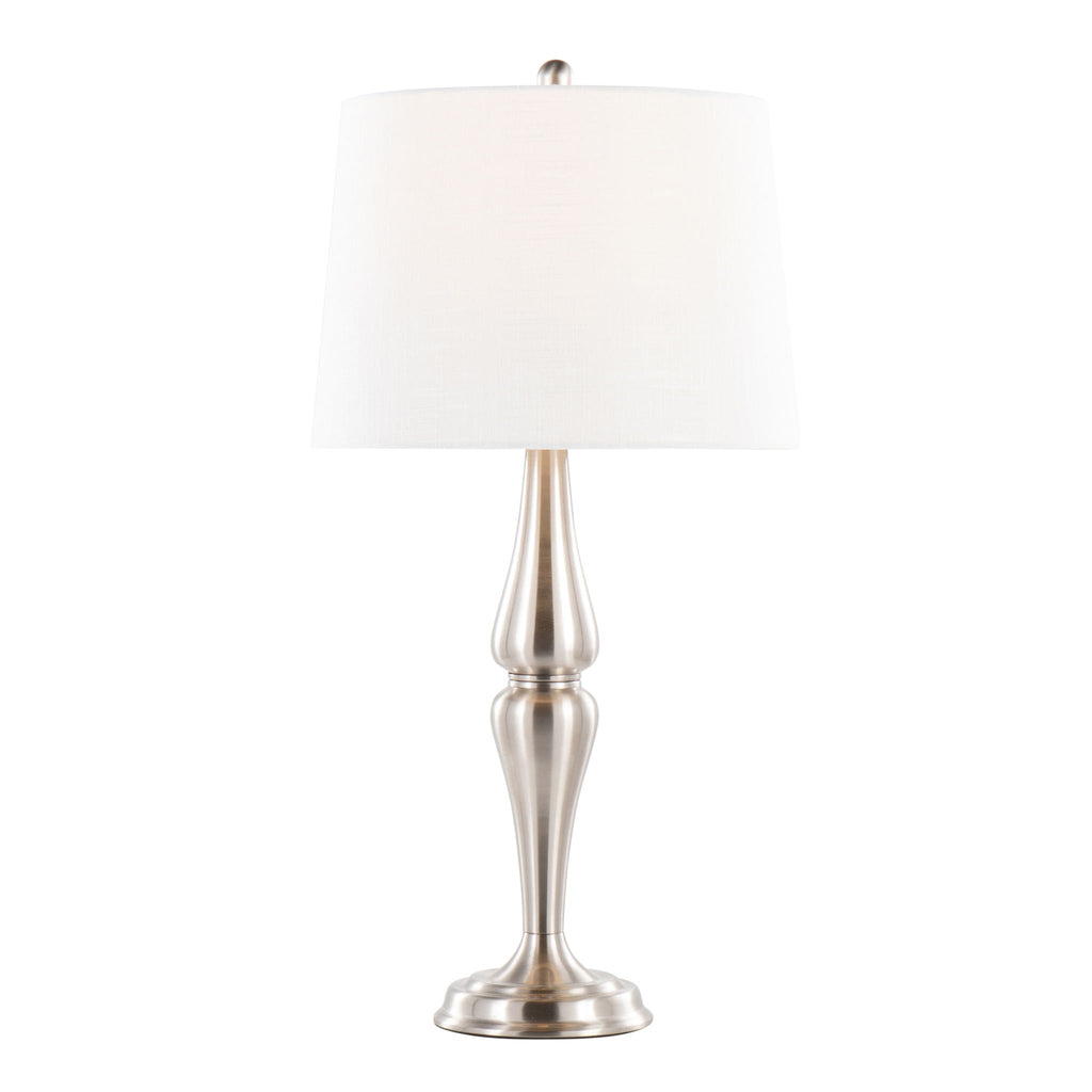 Sawyer Hourglass Table Lamp Set | Brushed Nickel Table Lamp Set of 2