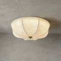 Balixo Fabric Ceiling Lamp | Mid-Century Wood & Fabric Flush Mount