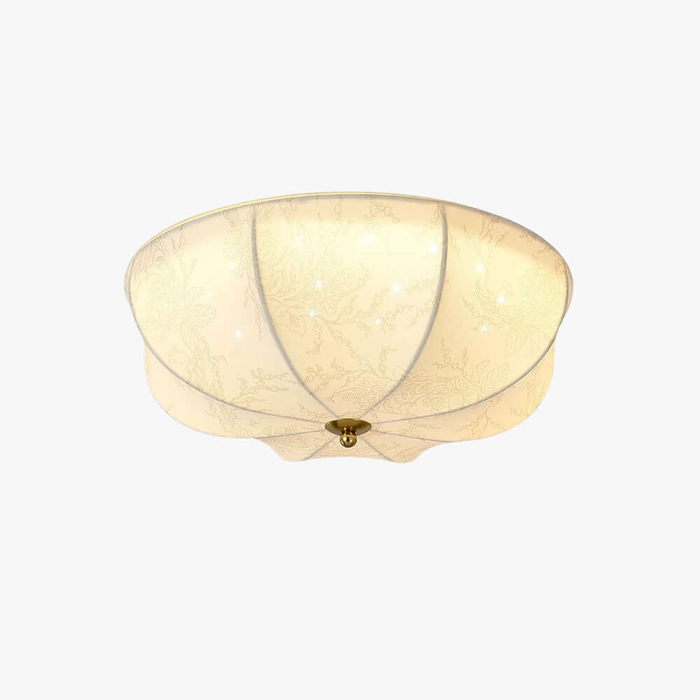 Balixo Fabric Ceiling Lamp | Mid-Century Wood & Fabric Flush Mount