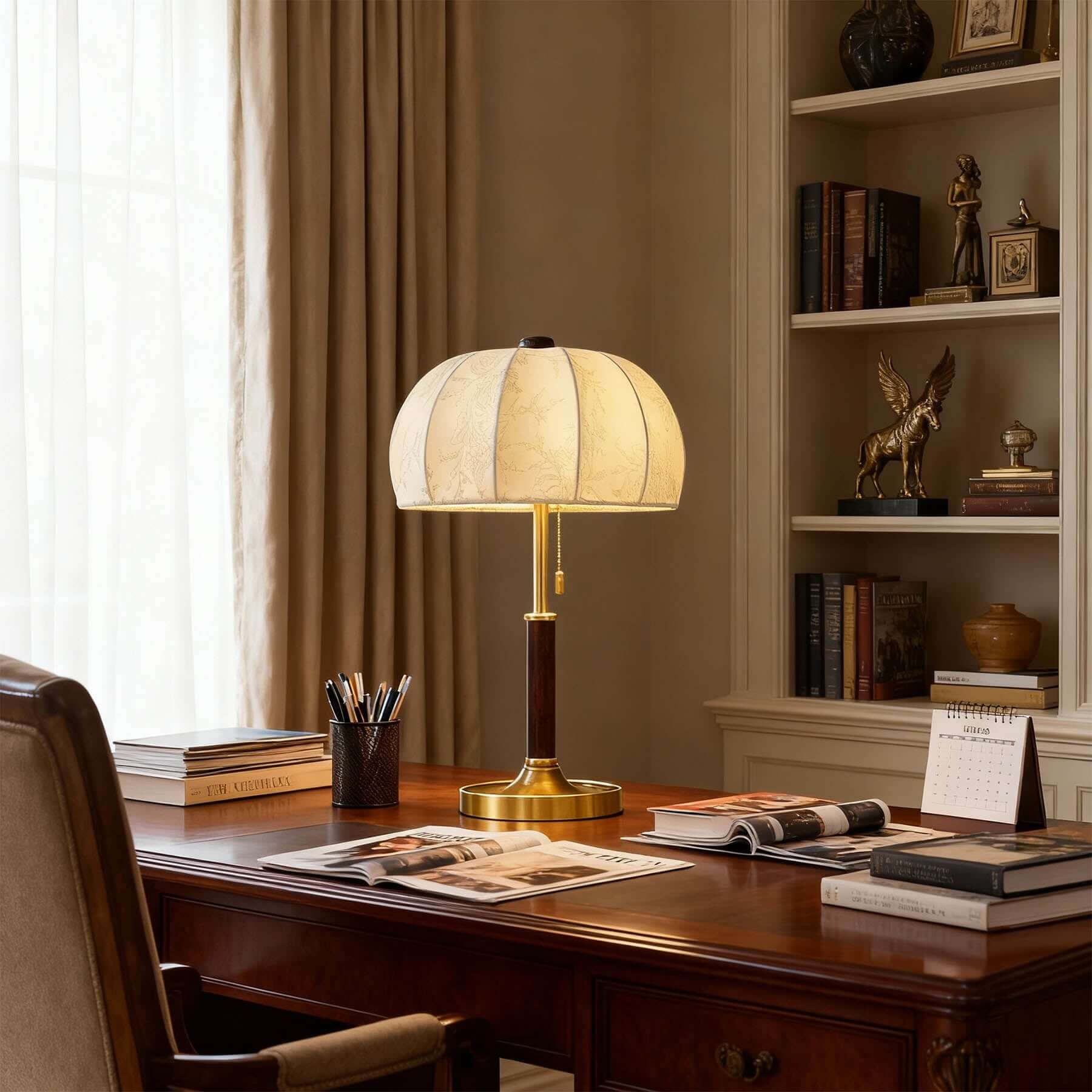 Balixo Contemporary Table Lamp | Wood & Metal Two-Tone Design