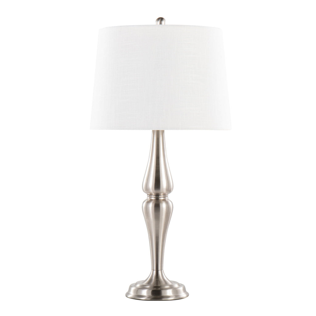 Sawyer Hourglass Table Lamp Set | Brushed Nickel Table Lamp Set of 2