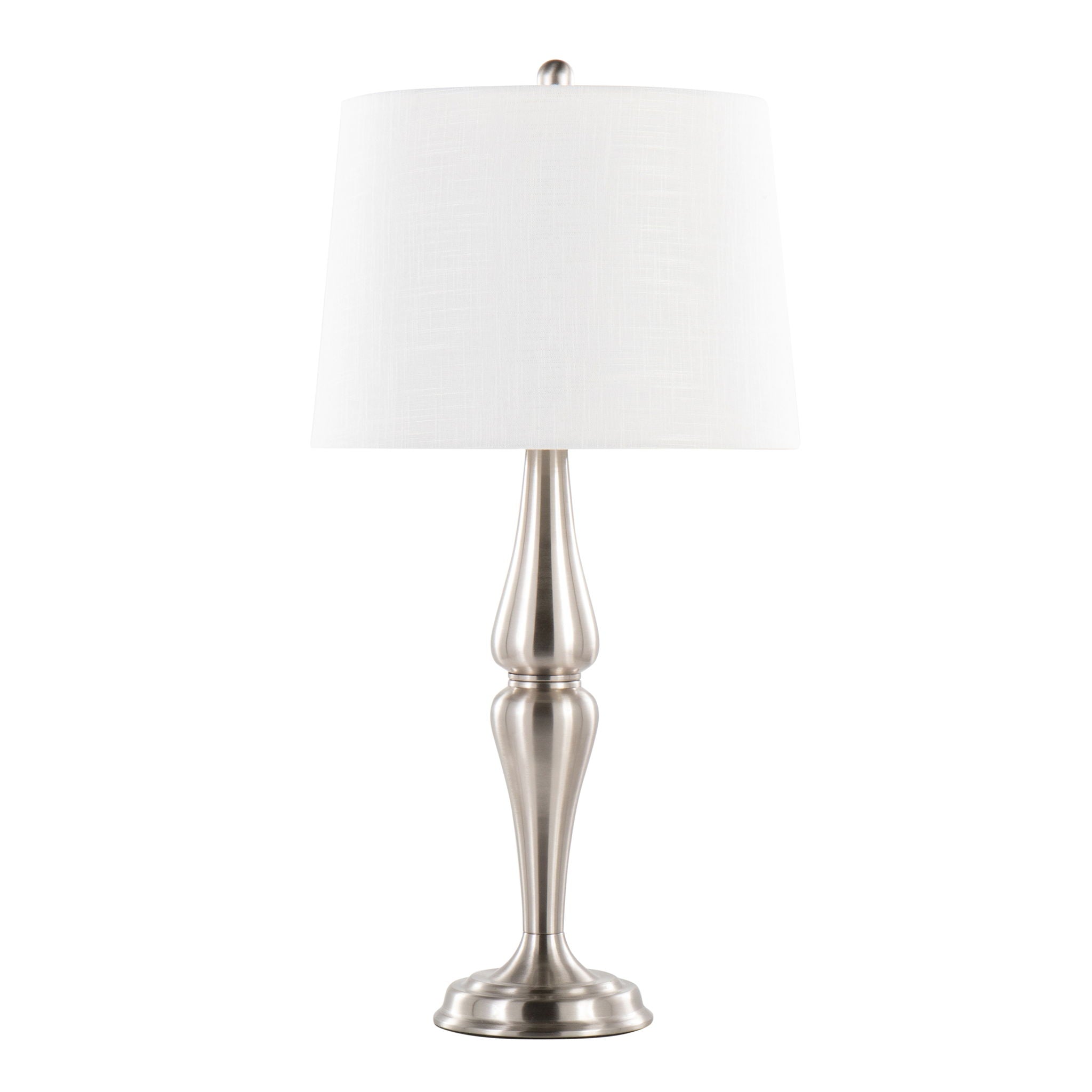 Sawyer Hourglass Table Lamp Set | Brushed Nickel Table Lamp Set of 2