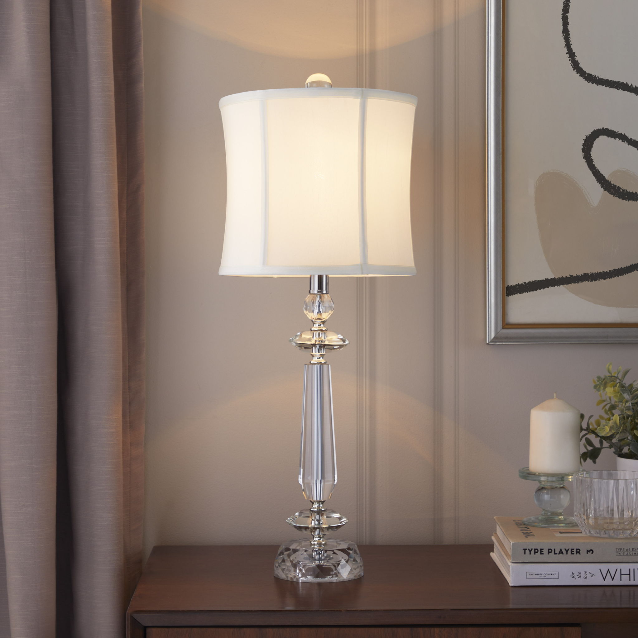 Karat Crystal Table Lamp Set | Faceted Crystal Table Lamp Set of 2
