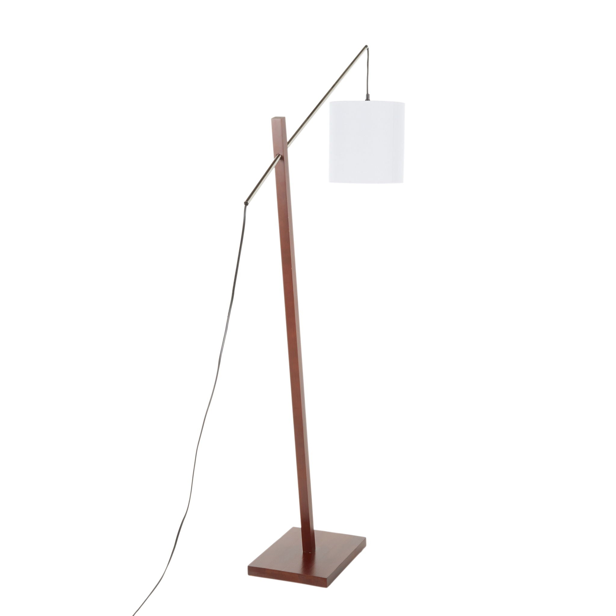 Arturo Wood & Rattan Floor Lamp | Natural Wood Base Floor Lamp