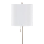 64" Contemporary Metal Floor Lamp in Brushed Nickel