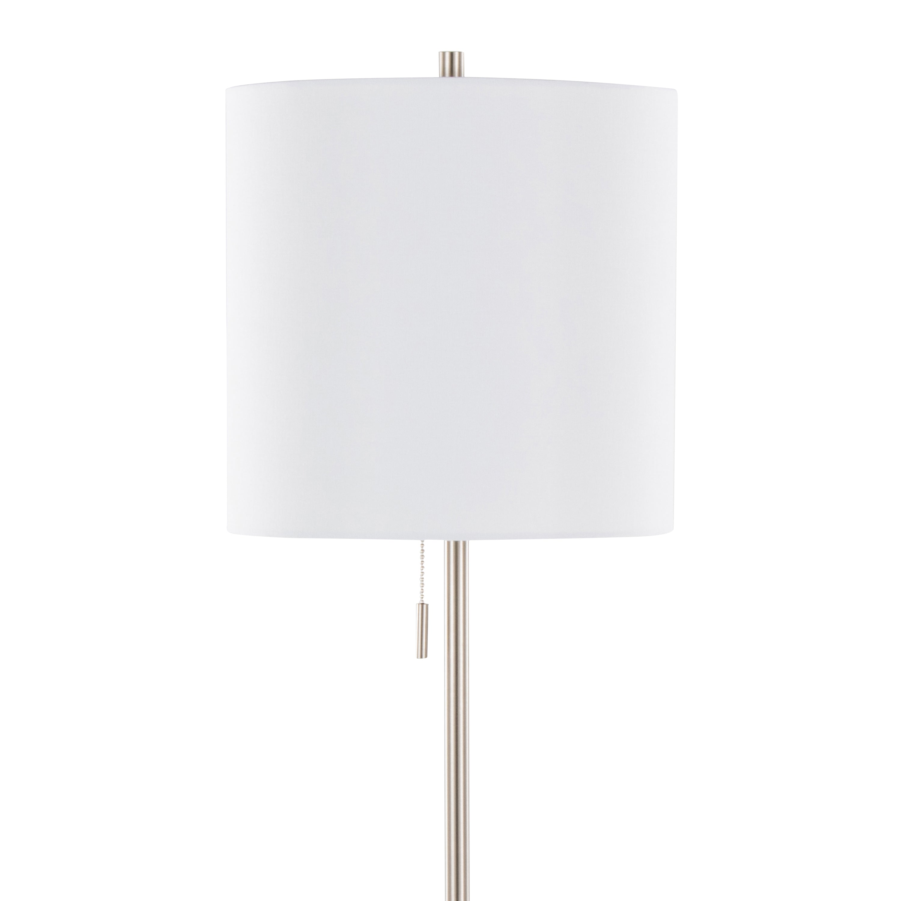 64" Contemporary Metal Floor Lamp in Brushed Nickel
