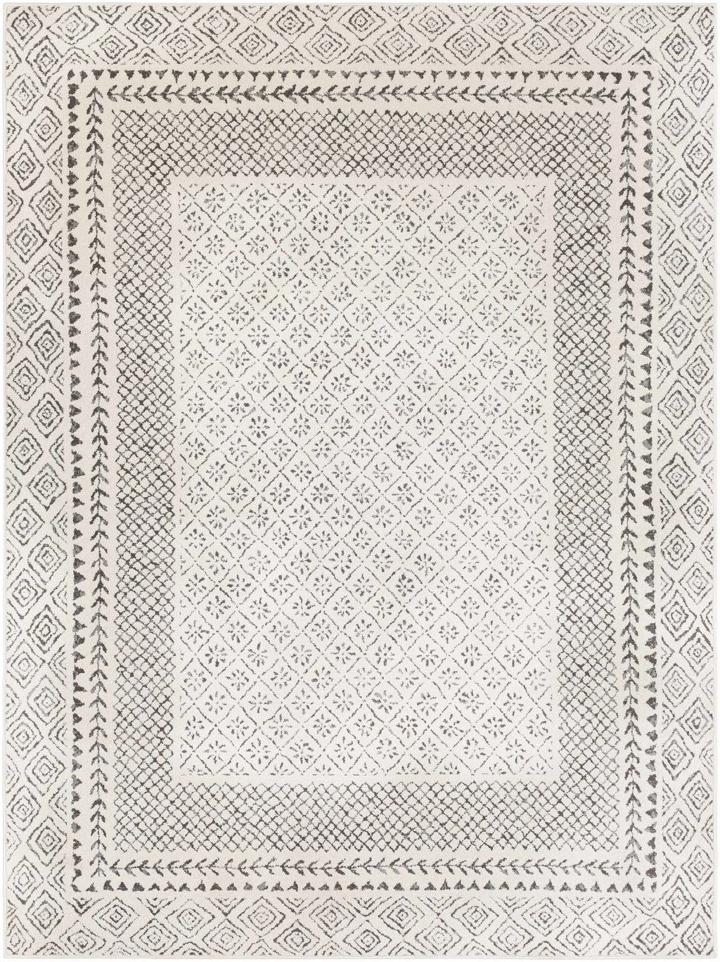 Burdette Soft Neutral Farmhouse Area Rug | Plush Comfort Underfoot – Hauteloom