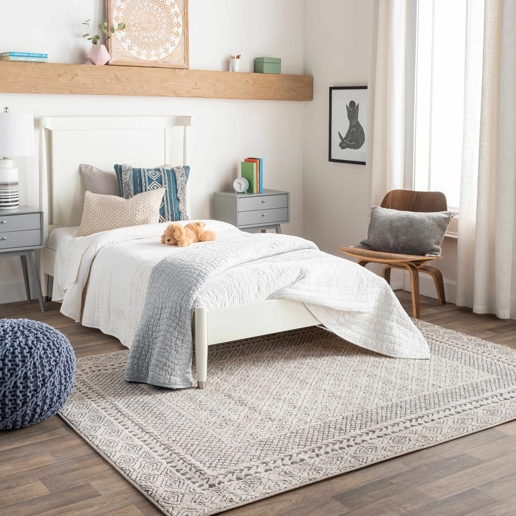 Burdette Soft Neutral Farmhouse Area Rug | Plush Comfort Underfoot – Hauteloom