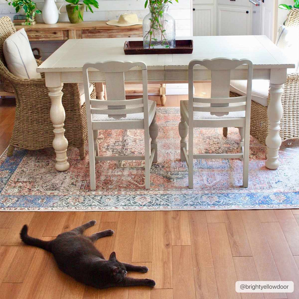 Rosman Distressed Washable Area Rug | Vintage Bohemian Rug – Boutique Rugs